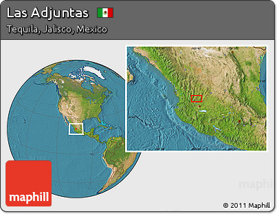 Satellite Location Map of Las Adjuntas