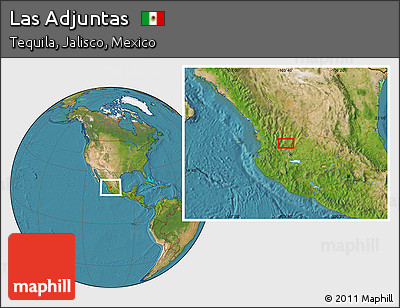 Satellite Location Map of Las Adjuntas