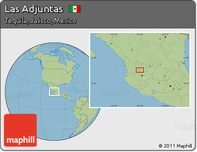 Savanna Style Location Map of Las Adjuntas