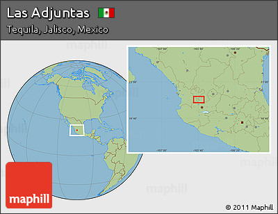 Savanna Style Location Map of Las Adjuntas