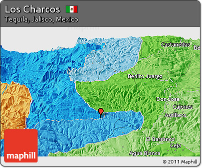 Political Panoramic Map of Los Charcos