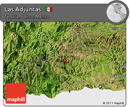Satellite Panoramic Map of Las Adjuntas