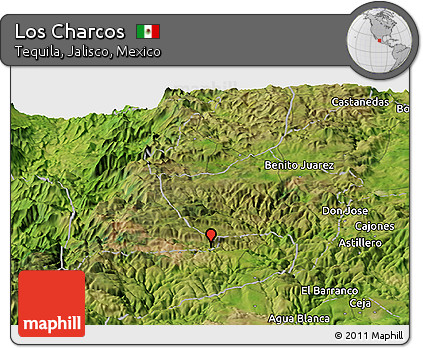 Satellite Panoramic Map of Los Charcos
