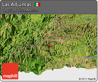 Satellite Panoramic Map of Las Adjuntas