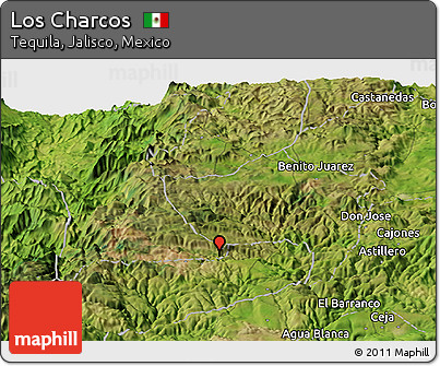 Satellite Panoramic Map of Los Charcos