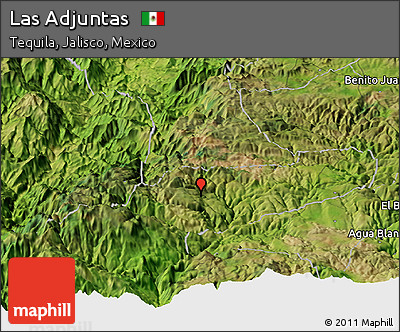 Satellite Panoramic Map of Las Adjuntas