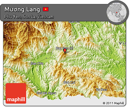 Physical 3D Map of Mương Lang