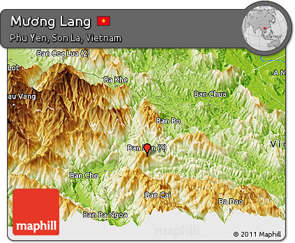 Physical Panoramic Map of Mương Lang