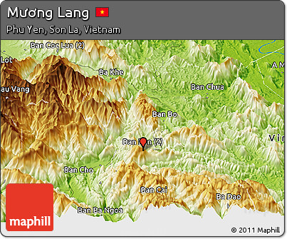 Physical Panoramic Map of Mương Lang
