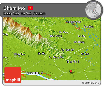 Physical Panoramic Map of Châm Mo