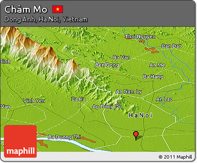 Physical Panoramic Map of Châm Mo