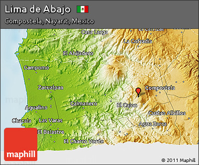 Physical 3D Map of Lima De Abajo