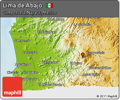 Physical 3D Map of Lima De Abajo