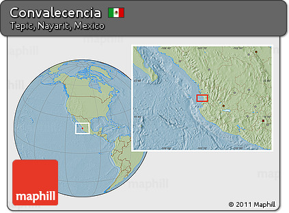 Savanna Style Location Map of Convalecencia, hill shading