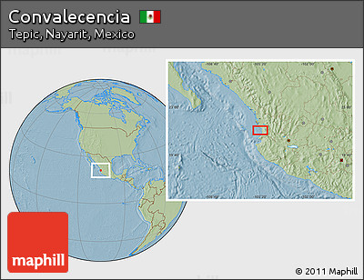 Savanna Style Location Map of Convalecencia, hill shading