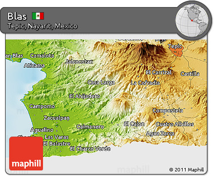 Physical Panoramic Map of Blas