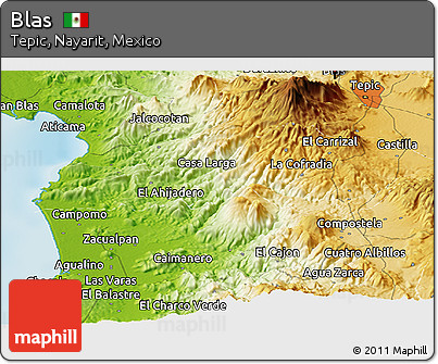 Physical Panoramic Map of Blas