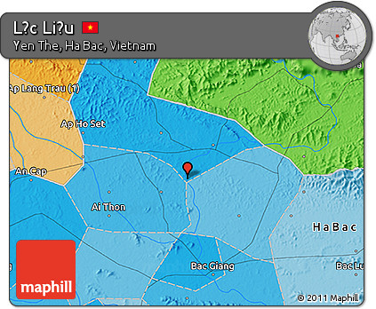 Political 3D Map of Lục Liễu