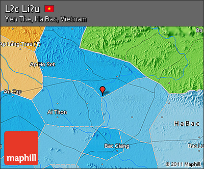 Political 3D Map of Lục Liễu