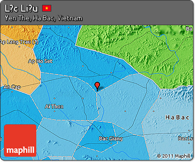 Political 3D Map of Lục Liễu