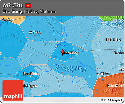 Political 3D Map of Mỹ Cầu
