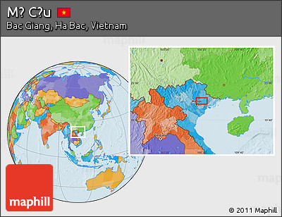 Political Location Map of Mỹ Cầu