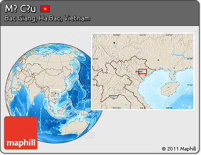 Shaded Relief Location Map of Mỹ Cầu