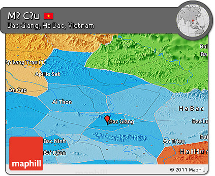 Political Panoramic Map of Mỹ Cầu