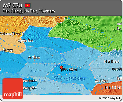 Political Panoramic Map of Mỹ Cầu