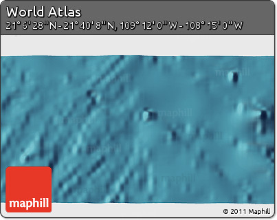 Satellite 3D Map of the Area around 21° 23' 18" N, 108° 43' 29" W