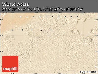 Satellite Map of the Area around 21° 23' 18" N, 10° 7' 30" W