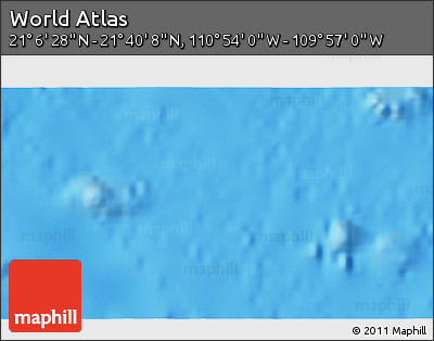 Physical 3D Map of the Area around 21° 23' 18" N, 110° 25' 30" W