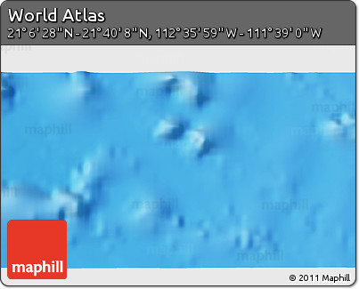 Physical 3D Map of the Area around 21° 23' 18" N, 112° 7' 30" W
