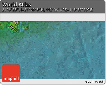 Satellite 3D Map of the Area around 21° 23' 18" N, 113° 7' 30" E