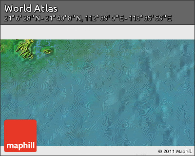 Satellite 3D Map of the Area around 21° 23' 18" N, 113° 7' 30" E