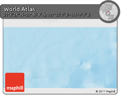Physical 3D Map of the Area around 21° 23' 18" N, 115° 40' 30" E
