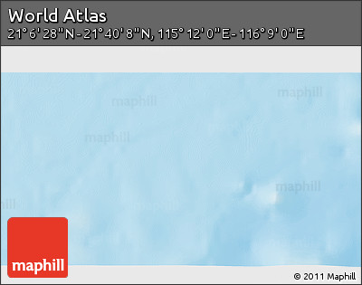 Physical 3D Map of the Area around 21° 23' 18" N, 115° 40' 30" E