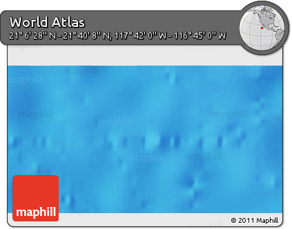 Physical 3D Map of the Area around 21° 23' 18" N, 117° 13' 29" W