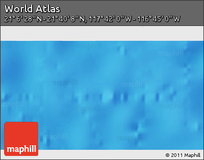Physical 3D Map of the Area around 21° 23' 18" N, 117° 13' 29" W