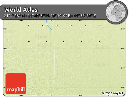 Physical Map of the Area around 21° 23' 18" N, 11° 7' 30" E