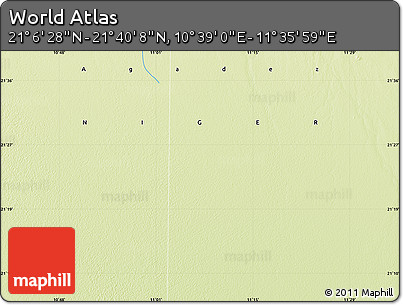 Physical Map of the Area around 21° 23' 18" N, 11° 7' 30" E