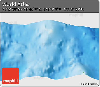 Physical 3D Map of the Area around 21° 23' 18" N, 121° 37' 30" E