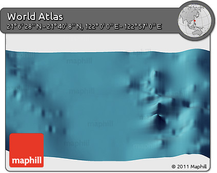 Satellite 3D Map of the Area around 21° 23' 18" N, 122° 28' 29" E
