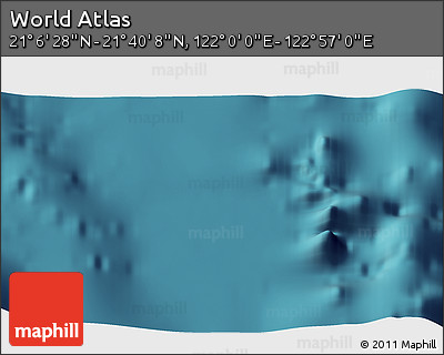 Satellite 3D Map of the Area around 21° 23' 18" N, 122° 28' 29" E