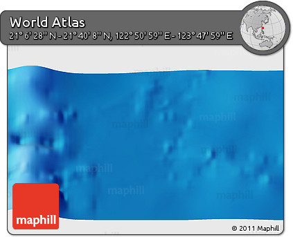 Physical 3D Map of the Area around 21° 23' 18" N, 123° 19' 29" E