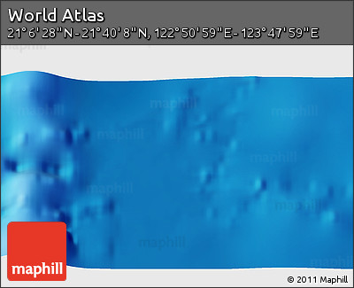Physical 3D Map of the Area around 21° 23' 18" N, 123° 19' 29" E