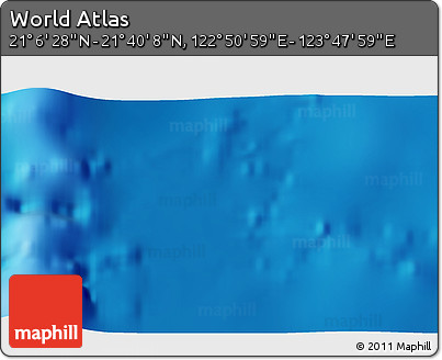 Physical 3D Map of the Area around 21° 23' 18" N, 123° 19' 29" E