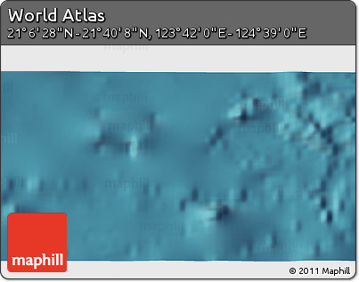 Satellite 3D Map of the Area around 21° 23' 18" N, 124° 10' 30" E