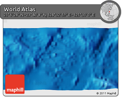 Physical 3D Map of the Area around 21° 23' 18" N, 125° 1' 30" E