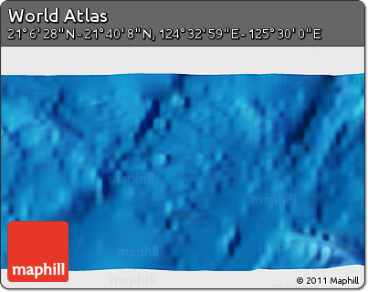 Physical 3D Map of the Area around 21° 23' 18" N, 125° 1' 30" E